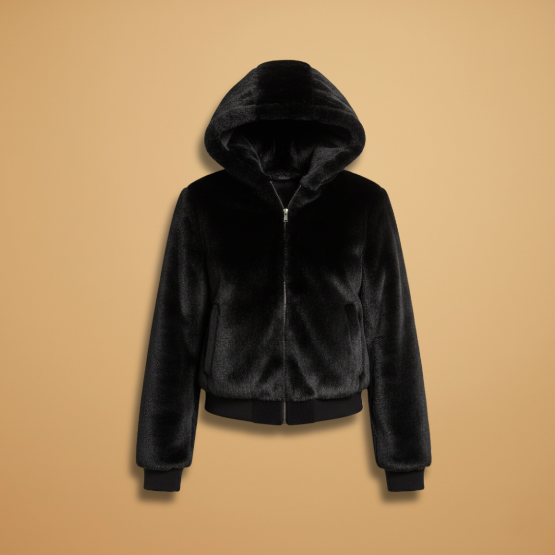 Women’s Bomber Jacket with Zip Front Closure and Plain Outer Surface