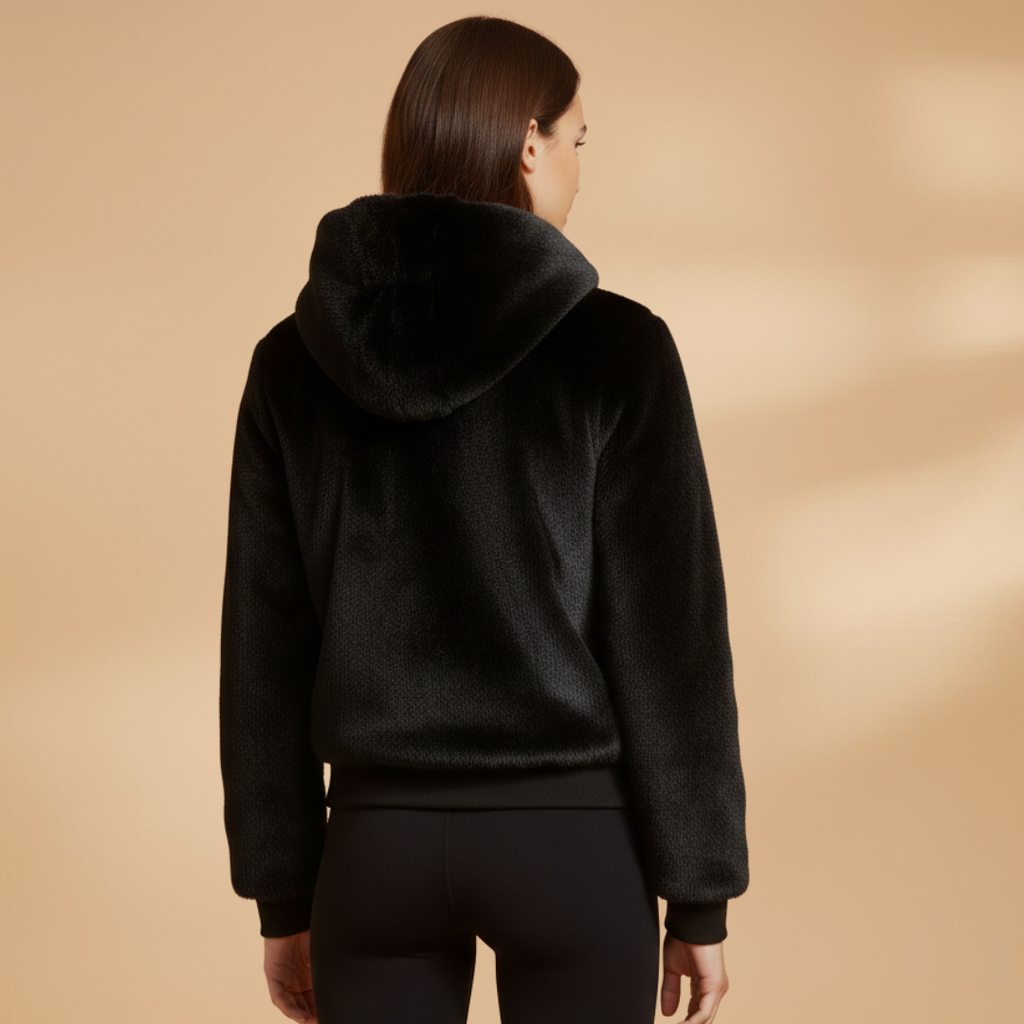 Women’s Bomber Jacket with Zip Front Closure and Plain Outer Surface