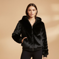 Women’s Bomber Jacket with Zip Front Closure and Plain Outer Surface