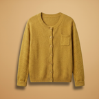 Women's Cardigan with a chest pocket and knitted surface