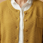 Women's Cardigan with a chest pocket and knitted surface
