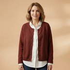 Women's Cardigan with a chest pocket and knitted surface