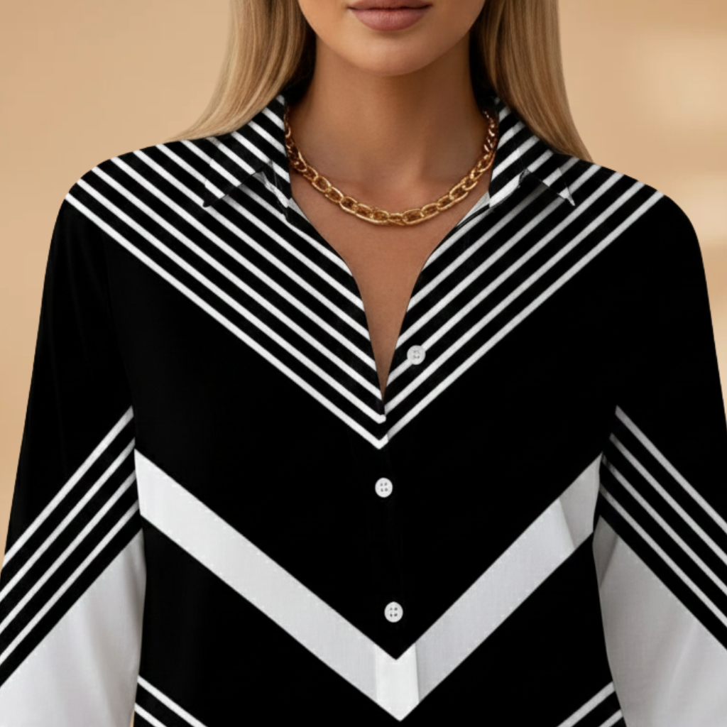Women's Casual Blouse with Floral Pattern and Loose Fit