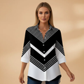 Women's Casual Blouse with Floral Pattern and Loose Fit