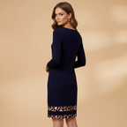 Women's Casual Dress with Unique Leopard Print and Trendy Accents