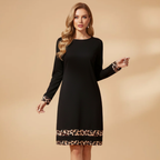 Women's Casual Dress with Unique Leopard Print and Trendy Accents