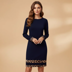 Women's Casual Dress with Unique Leopard Print and Trendy Accents