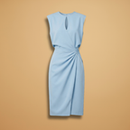 Women's Dress with Round Neckline and Sleeveless Design