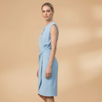 Women's Dress with Round Neckline and Sleeveless Design