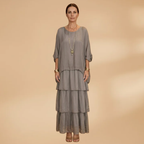 Women's Dress with smocked sleeves and a maxi length