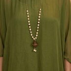 Women's Dress with smocked sleeves and a maxi length
