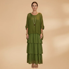 Women's Dress with smocked sleeves and a maxi length
