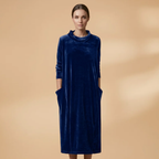 Women's Dress with velvet surface and relaxed drape