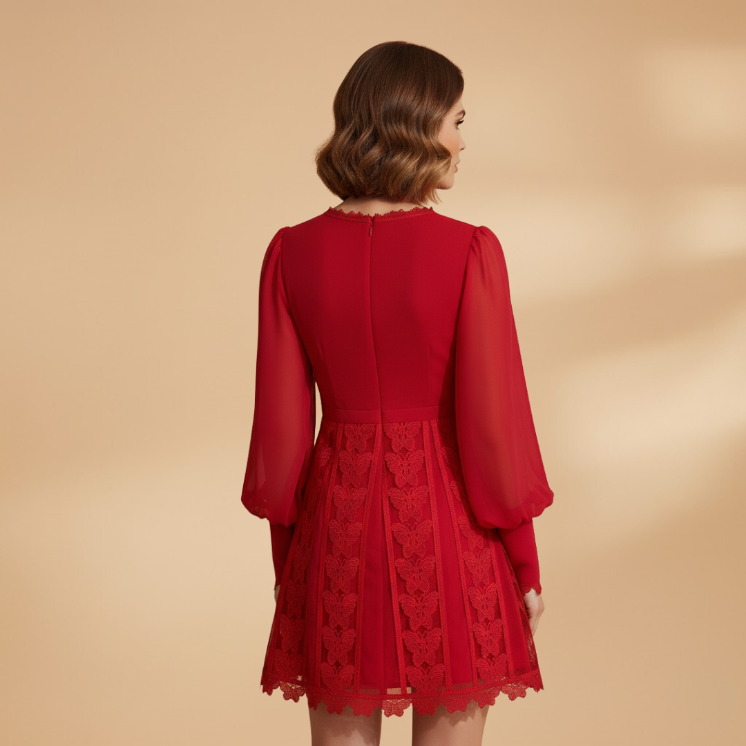 Women's Elegant Dress with Lace Details and Flattering Silhouette