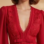 Women's Elegant Dress with Lace Details and Flattering Silhouette