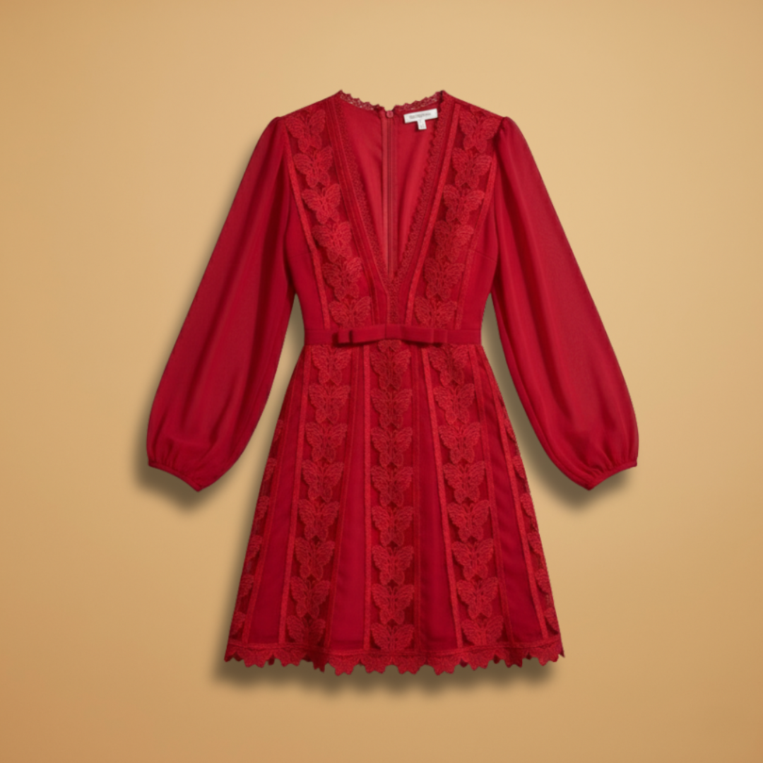Women's Elegant Dress with Lace Details and Flattering Silhouette