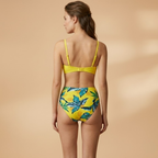 Women’s High-Waist Bikini with Floral Pattern