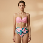 Women’s High-Waist Bikini with Floral Pattern