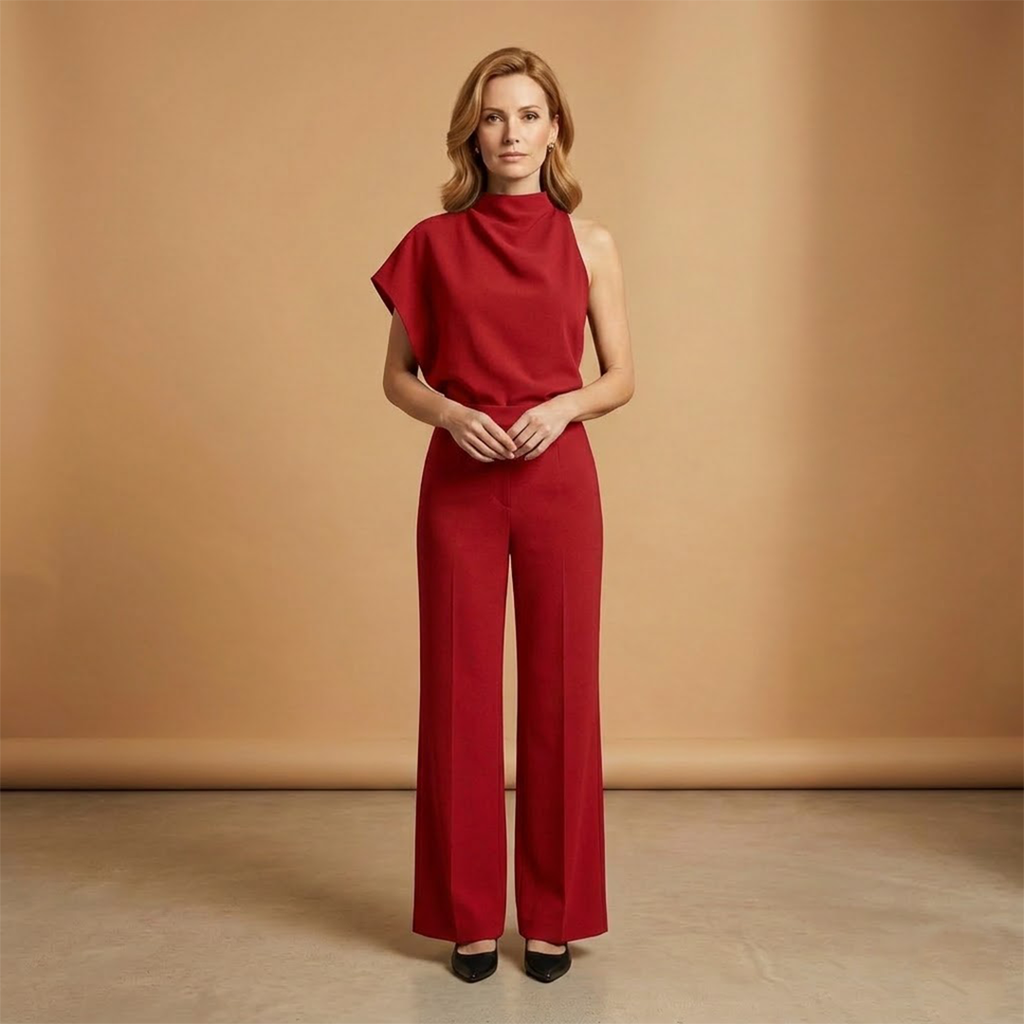 Women's Jumpsuit with Long Sleeves and Wide Legs