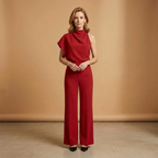 Women's Jumpsuit with Long Sleeves and Wide Legs