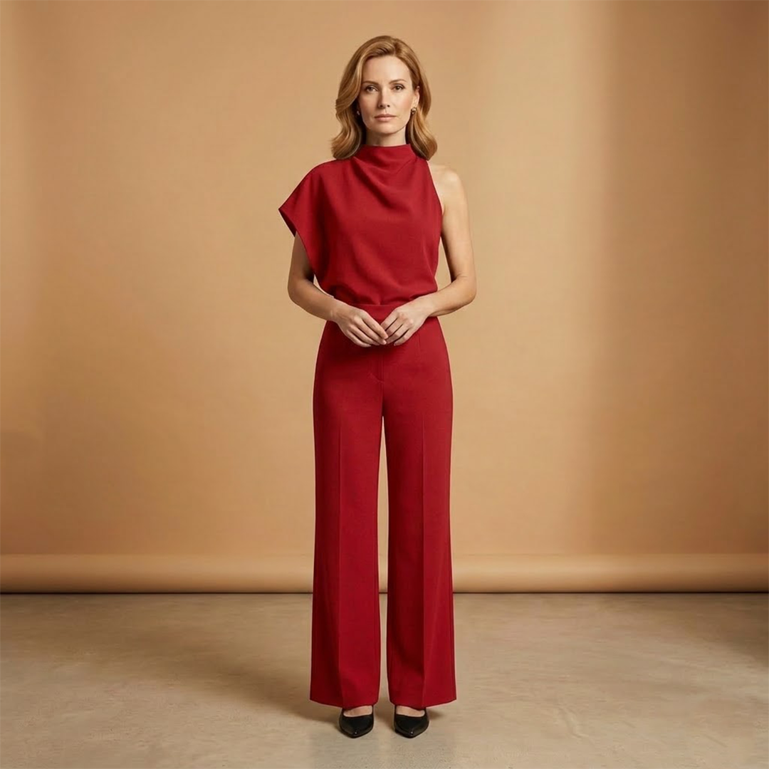 Women's Jumpsuit with Long Sleeves and Wide Legs