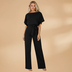 Women’s Jumpsuit with Wide Legs and Tie Belt