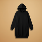 Women’s Long Sleeve Hooded Dress with Loose Fit for Casual Wear
