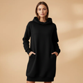Women’s Long Sleeve Hooded Dress with Loose Fit for Casual Wear