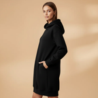 Women’s Long Sleeve Hooded Dress with Loose Fit for Casual Wear