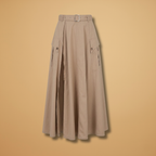 Women's Maxi Skirt with High Split and Side Pockets