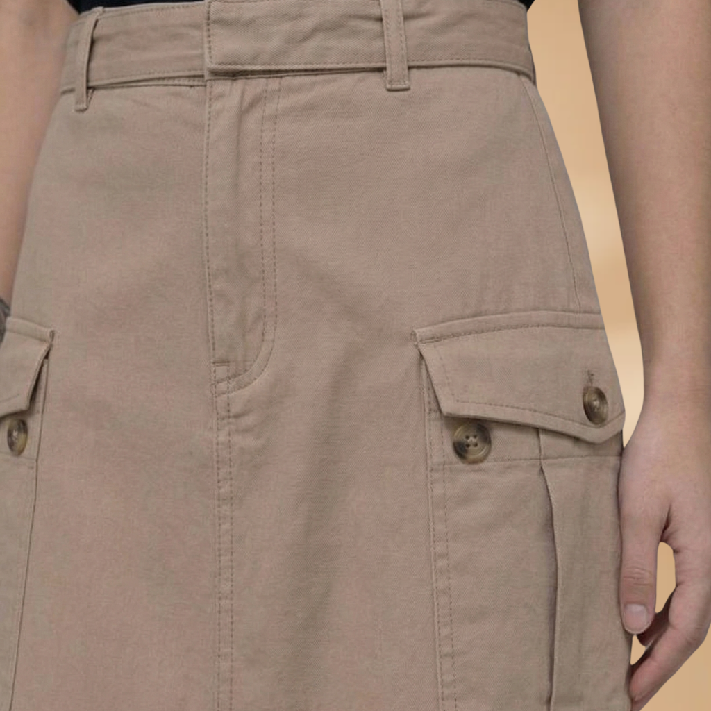 Women's Maxi Skirt with High Split and Side Pockets