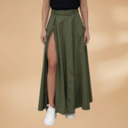 Women's Maxi Skirt with High Split and Side Pockets