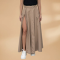 Women's Maxi Skirt with High Split and Side Pockets