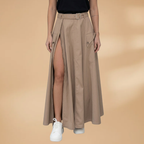 Women's Maxi Skirt with High Split and Side Pockets