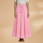 Women's Maxi Skirt with Ruffle Layers and Adjustable Waist