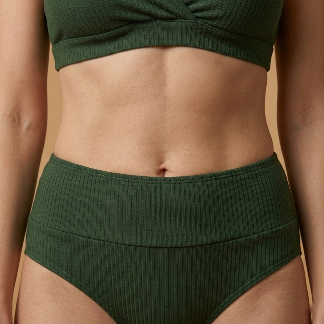Women's Plus-Size Sling Bikini with High Waist and Backless Design