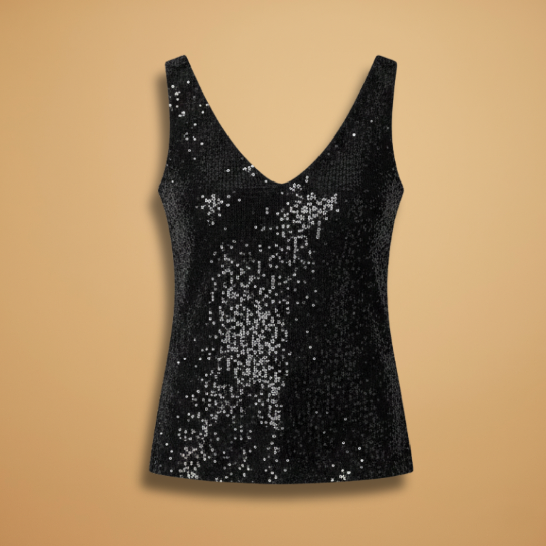 Women’s Sequin Top with V Neckline