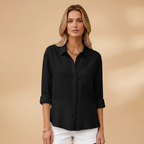 Women's Short Sleeve Blouse with Button Placket for Summer Wear