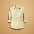 Women's Short Sleeve Blouse with Button Placket for Summer Wear