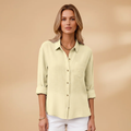 Women's Short Sleeve Blouse with Button Placket for Summer Wear