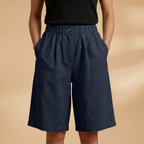 Women's Shorts with Elasticated Waistband and Tapered Legs
