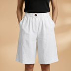 Women's Shorts with Elasticated Waistband and Tapered Legs