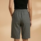 Women's Shorts with Elasticated Waistband and Tapered Legs