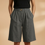 Women's Shorts with Elasticated Waistband and Tapered Legs