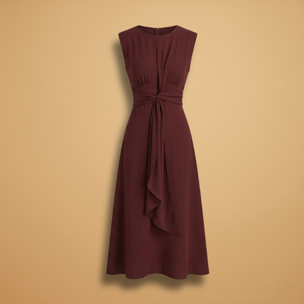 Women's Sleeveless Maxi Dress with Round Neck and Comfortable Fit