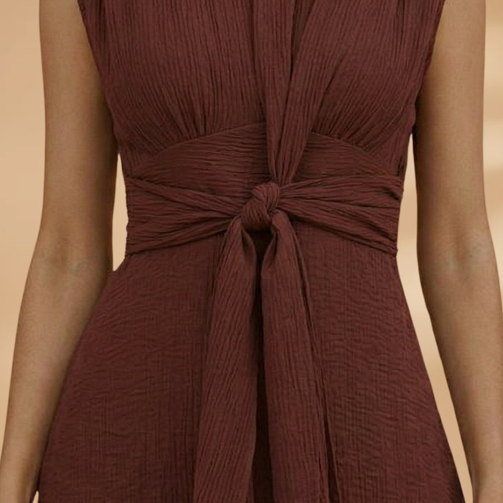 Women's Sleeveless Maxi Dress with Round Neck and Comfortable Fit