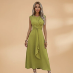 Women's Sleeveless Maxi Dress with Round Neck and Comfortable Fit