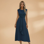 Women's Sleeveless Maxi Dress with Round Neck and Comfortable Fit