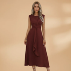 Women's Sleeveless Maxi Dress with Round Neck and Comfortable Fit