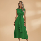 Women's Sleeveless Maxi Dress with Round Neck and Comfortable Fit